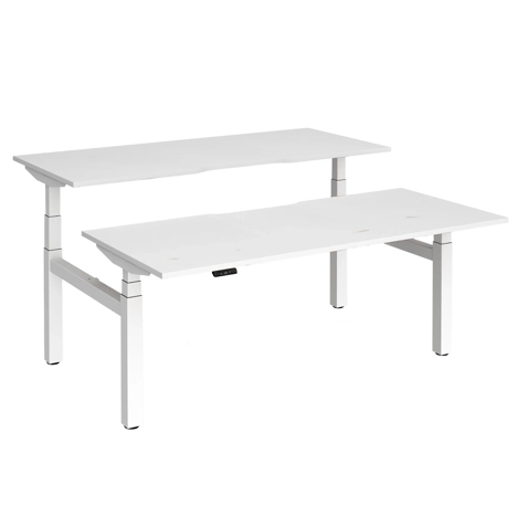 Elev8 Luxe Sit-Stand Back-To-Back Desks - 1800 - White - White