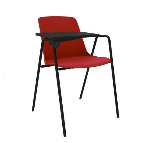 UNO Conference Chair with Armrest and Writing Tablet (Right Hand Only) - Red
