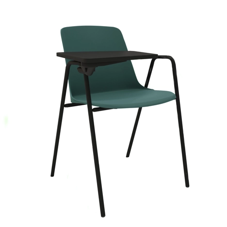 UNO Conference Chair with Armrest and Writing Tablet (Right Hand Only) - Green