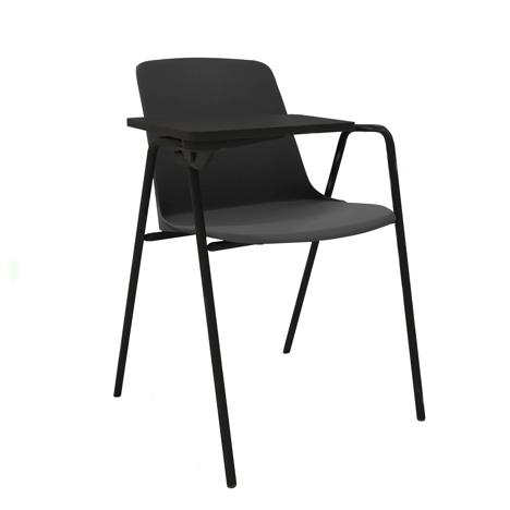 UNO Conference Chair with Armrest and Writing Tablet (Right Hand Only) - Black