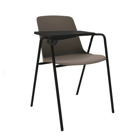 UNO Conference Chair with Armrest and Writing Tablet (Right Hand Only) - Taupe