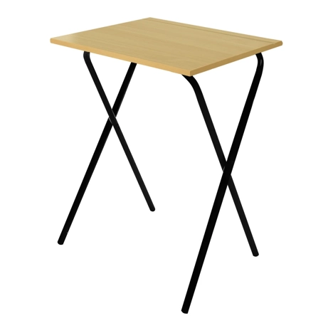 Folding Frame Exam Desk - W450 x D600 x H710mm - Black Legs - Dorset Oak