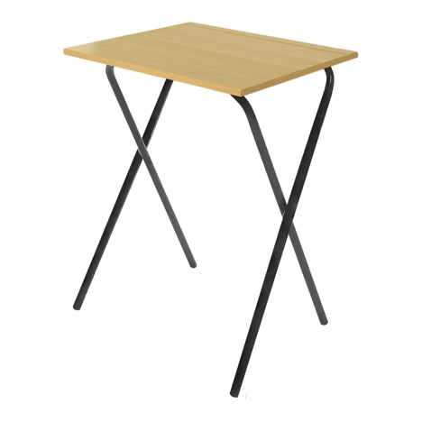 Folding Frame Exam Desk - W450 x D600 x H710mm - Dark Grey - Dorset Oak