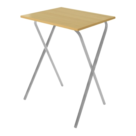Folding Frame Exam Desk - W450 x D600 x H710mm - Light Grey Legs - Dorset Oak