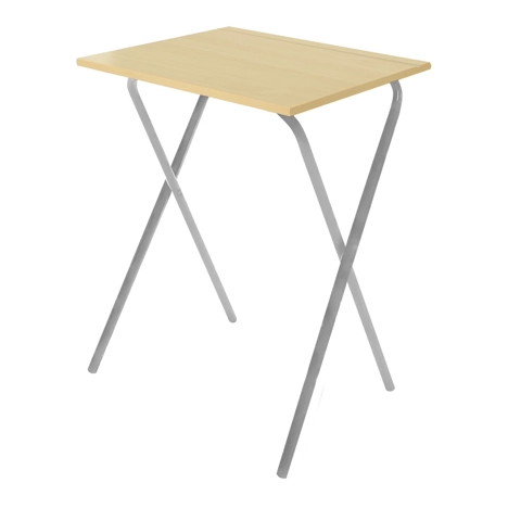 Folding Frame Exam Desk - W450 x D600 x H710mm - Light Grey Legs - Kobey Ash