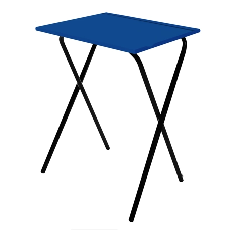 Folding Frame Exam Desk - W450 x D600 x H710mm - Black Legs - Royal Blue