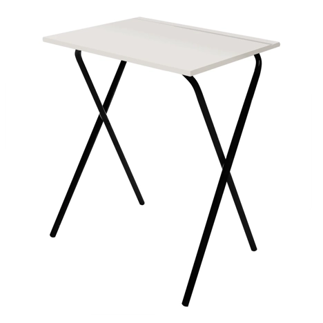 Folding Frame Exam Desk - W600 x D600 x H710mm - Black Legs - Light Grey