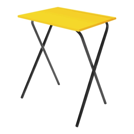 Folding Frame Exam Desk - W600 x D600 x H710mm - Dark Grey Legs - Daffodil