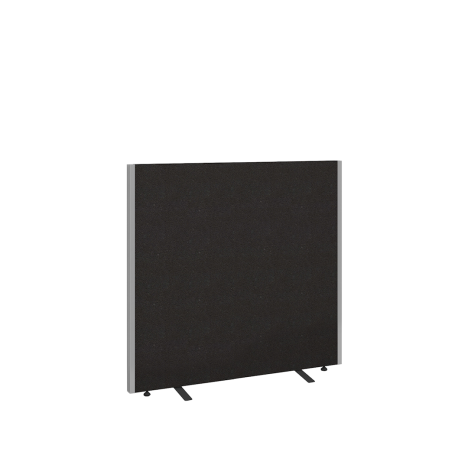 Floor Standing Fabric Screen - W1000 x D40 x H1200mm - Black