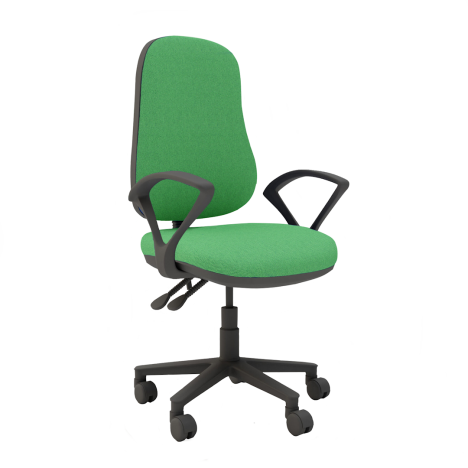 Ergo High Back Operator Chair - Fixed Arms - Green