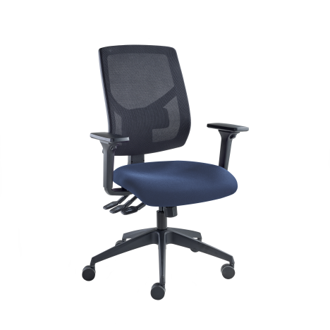 Vision High Back Mesh Chair - Adjustable Arms - Scuba