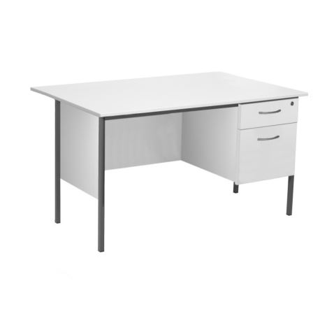 Teacher Desk - 1400 - 2 Drawer - White
