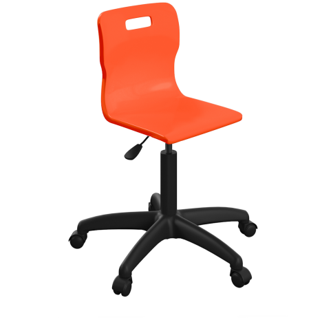 Titan Swivel Senior Chair - Black Base - Orange