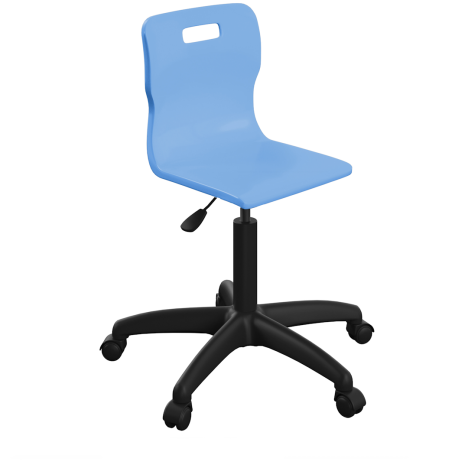 Titan Swivel Senior Chair - Black Base - Sky Blue