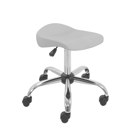 Titan Swivel Senior Stool - with Chrome Base and Castors - Grey