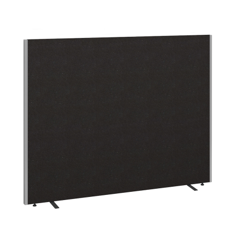 Floor Standing Fabric Screen - W1800 x D40 x H1500mm - Black