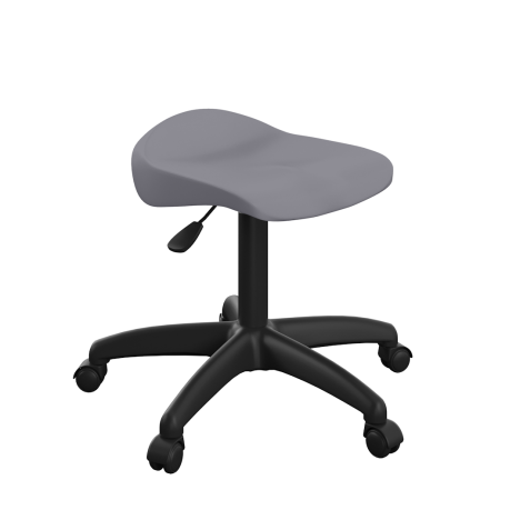 Titan Swivel Junior Stool with Plastic Base and Castors - Charcoal