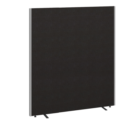 Floor Standing Fabric Screen - W1400 x D40 x H1800mm - Black