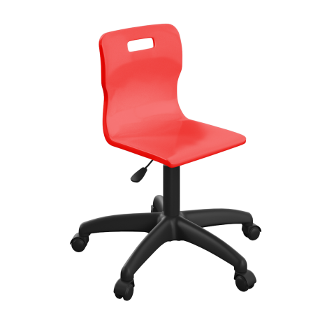 Titan Swivel Junior Chair - Plastic Base - Red