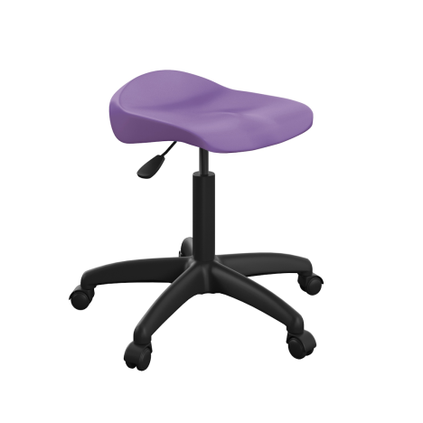 Titan Swivel Senior Stool - with Plastic Base and Castors - Purple