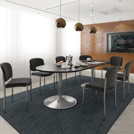 Trumpet Base Radial End Boardroom Table