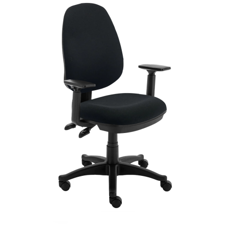 Versi Twin Lever Operator Chair - Adjustable Arms - Black