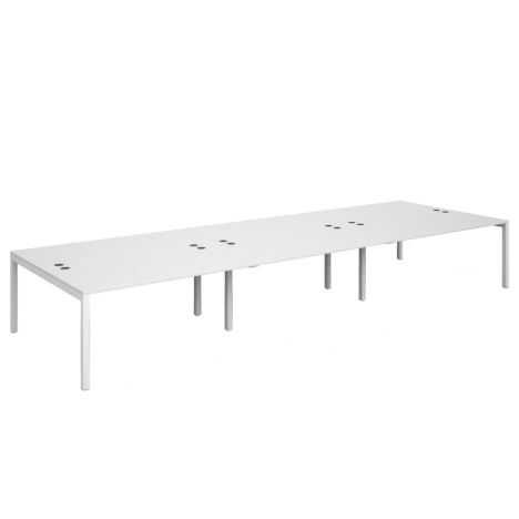 Connex Triple Back to Back Desks - 4800 - White Frame - White
