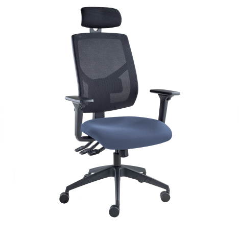Vision High Back Mesh Chair - Headrest - Adjustable Arms - Curacao