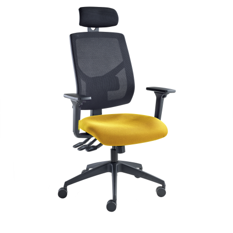 Vision High Back Mesh Chair - Headrest - Adjustable Arms - Solano