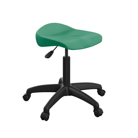 Titan Swivel Senior Stool - with Plastic Base and Castors - Green
