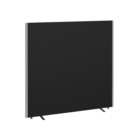 Floor Standing Fabric Screen - W1400 x D40 x H1500mm - Black