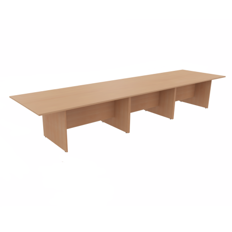 Rectangular Conference Tables with Straight Modesty Panel and Panel End Leg - 4500mm - Beech