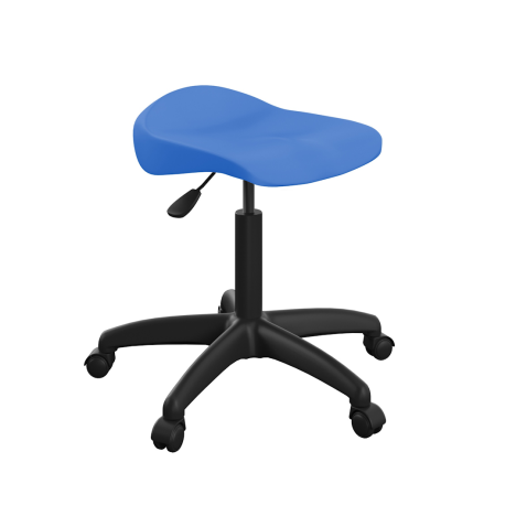 Titan Swivel Senior Stool - with Plastic Base and Castors - Blue