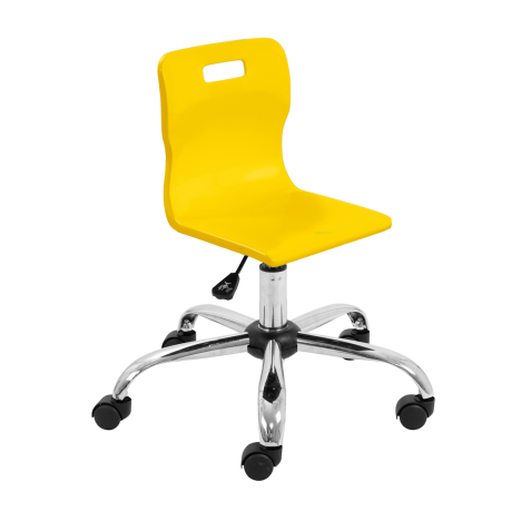 Titan Swivel Junior Chair - Chrome Base -  Yellow
