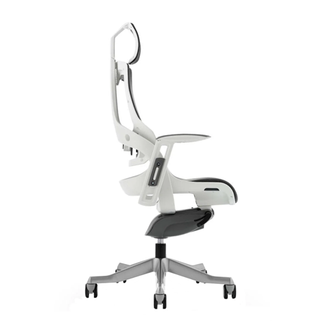 Zure High Back White Shell Mesh Executive Office Chair with Arms
