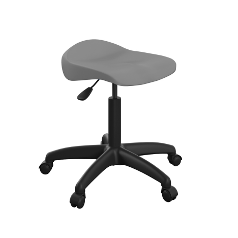 Titan Swivel Senior Stool - with Plastic Base and Castors - Charcoal