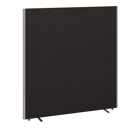 Floor Standing Fabric Screen - W1400 x D40 x H1800mm - Black
