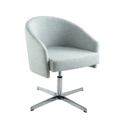 Fuji Upholstered Lounge Chair - Silver 4 Star Swivel Base
