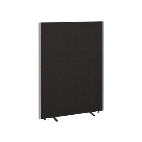 Floor Standing Fabric Screen - W1000 x D40 x H1500mm - Black
