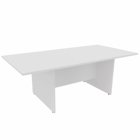 Rectangular Conference Tables with Straight Modesty Panel and Panel End Legs - 2000 - 25mm - White