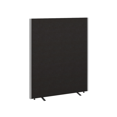 Floor Standing Fabric Screen - W1200 x D40 x H1500mm - Black