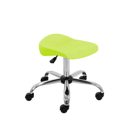 Titan Swivel Junior Stool with Chrome Base and Castors - Lime