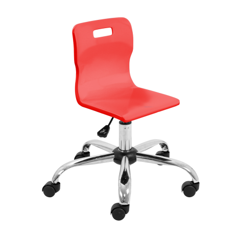 Titan Swivel Junior Chair - Chrome Base -  Red