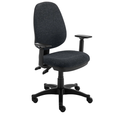 Versi Twin Lever Operator Chair - Adjustable Arms - Charcoal