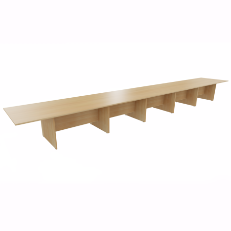 Rectangular Conference Tables with Straight Modesty Panel and Panel End Leg - 7500mm - Oak