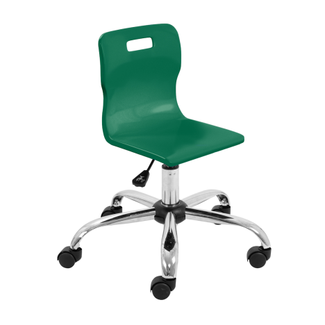 Titan Swivel Junior Chair - Chrome Base - Green