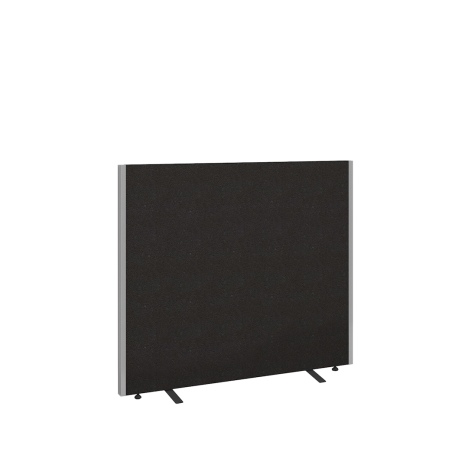 Floor Standing Fabric Screen - W1200 x D40 x H1200mm - Black