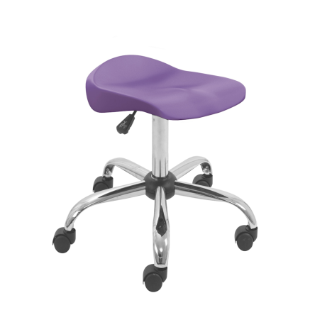 Titan Swivel Senior Stool - with Chrome Base and Castors - Purple