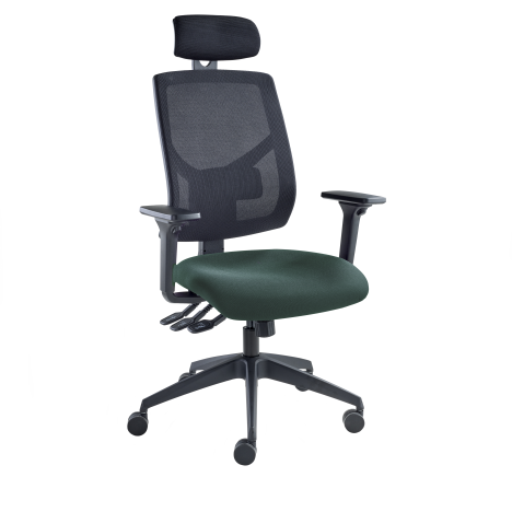 Vision High Back Mesh Chair - Headrest - Adjustable Arms - Taboo