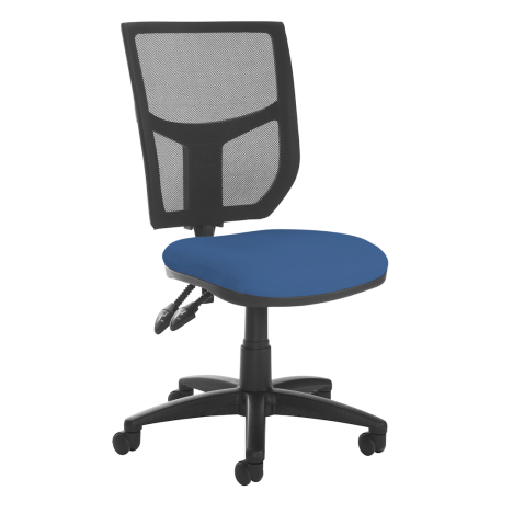 Altino Mesh Back Operator Chair - Black Base - No Arms - Blue